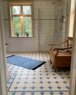 Klinker Victorian Floor Tiles bård Claire Blue / White