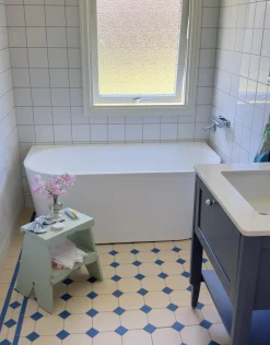 Klinker Victorian Floor Tiles bård Claire Blue / White