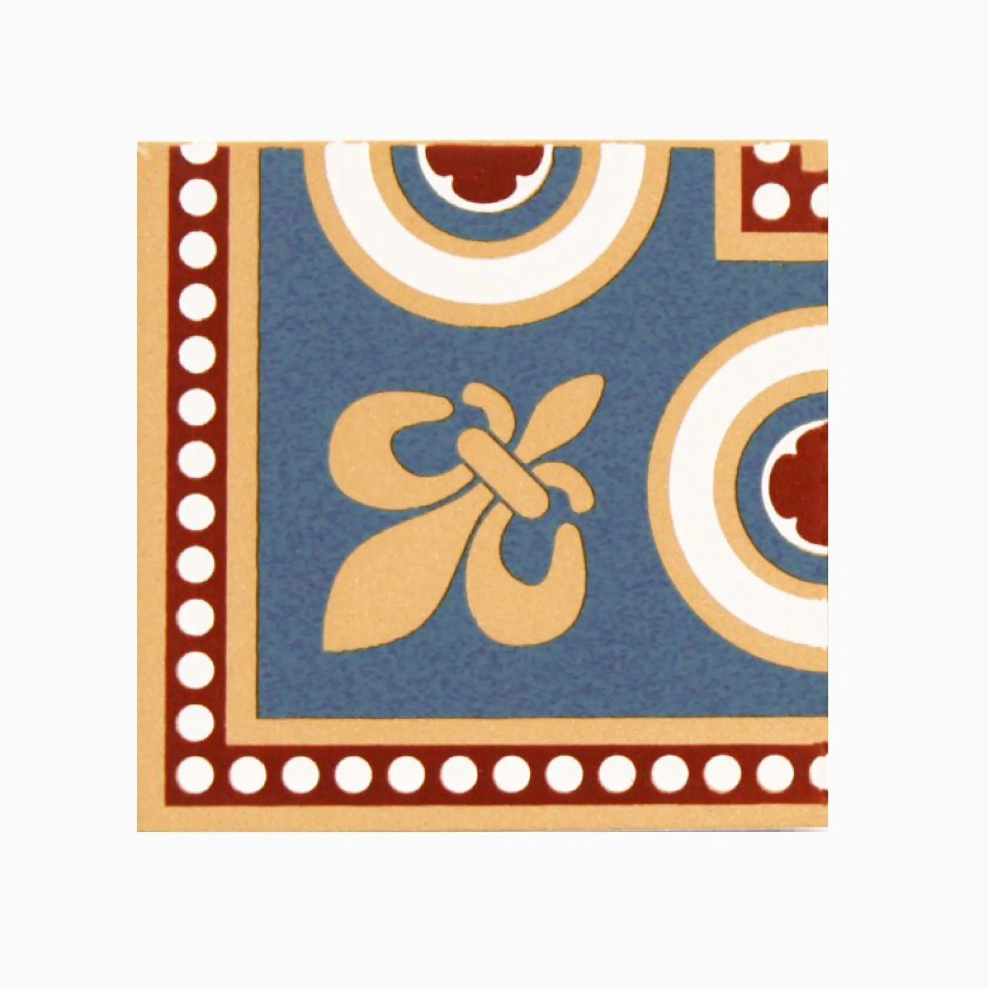 Klinker Victorian Floor Tiles mönstrad Telford Corner Blue