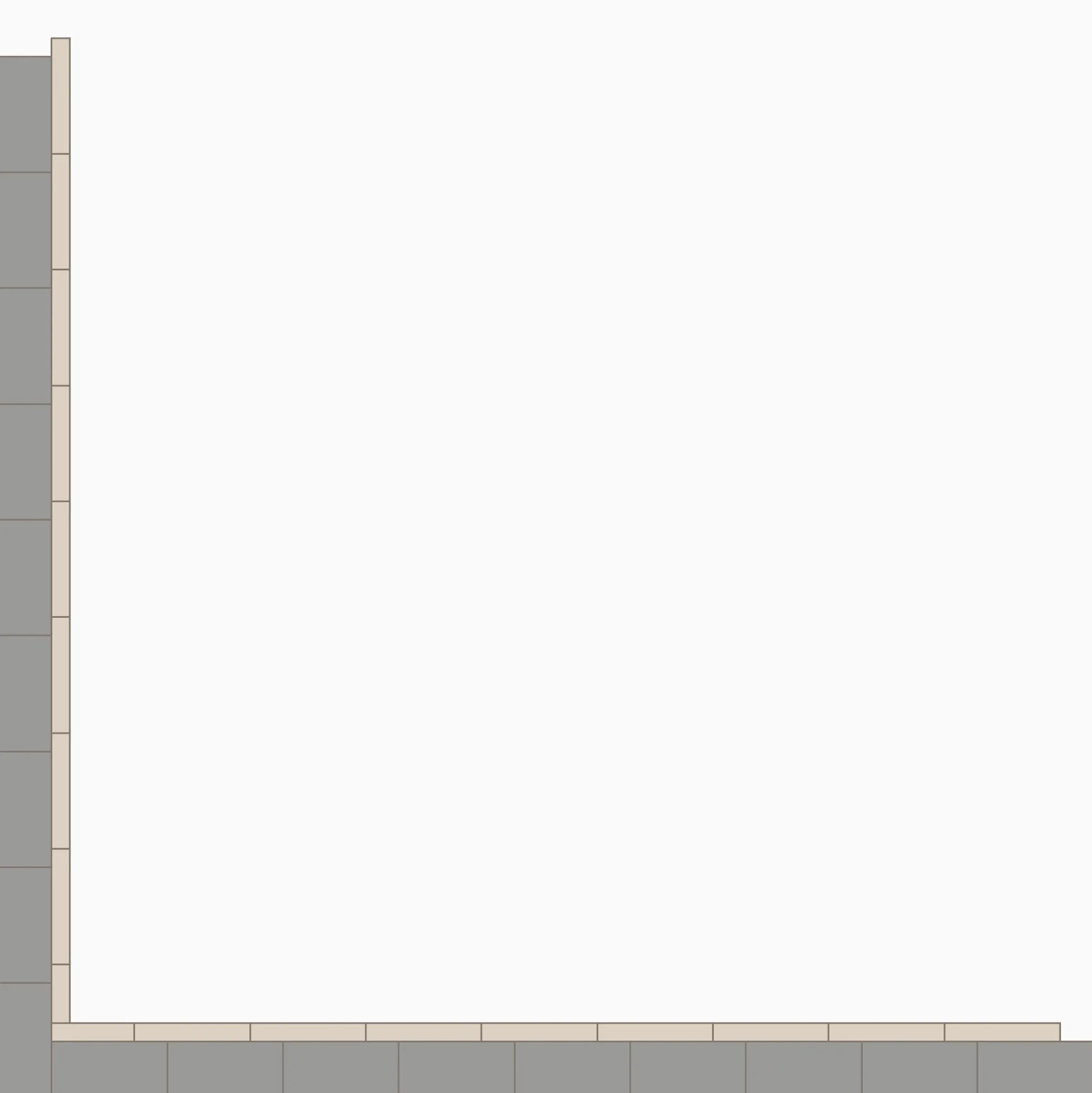 Klinker Victorian Floor Tiles bård 99 mm Grey / Dover White