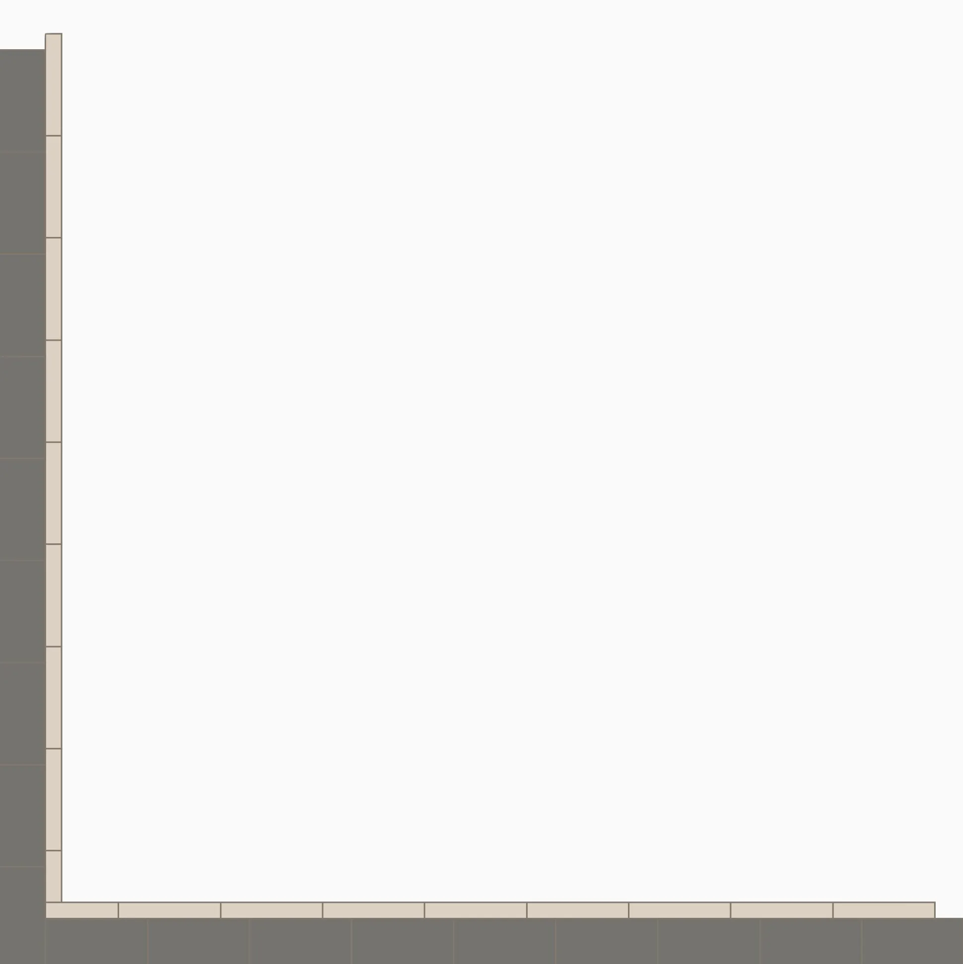 Klinker Victorian Floor Tiles bård 99 mm Revival Grey / Dover White