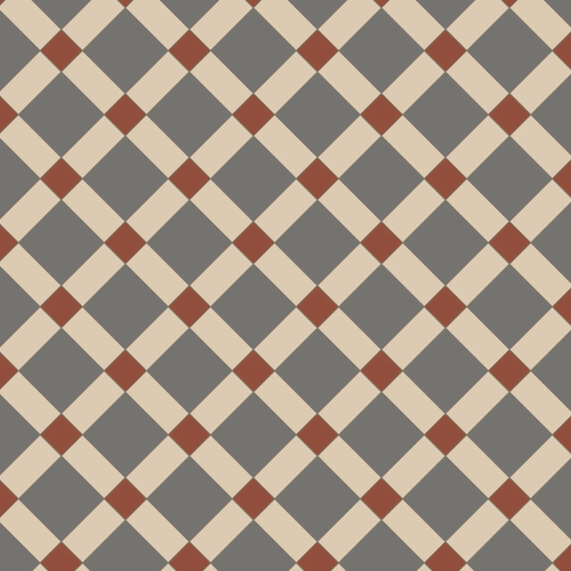 Klinker Victorian Floor Tiles mönster Edinburgh R Grey / Red / White