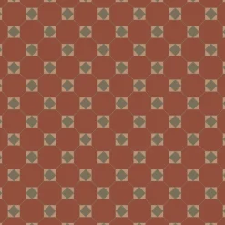 Klinker Victorian Floor Tiles mönster Arundel Red / Green / Buff