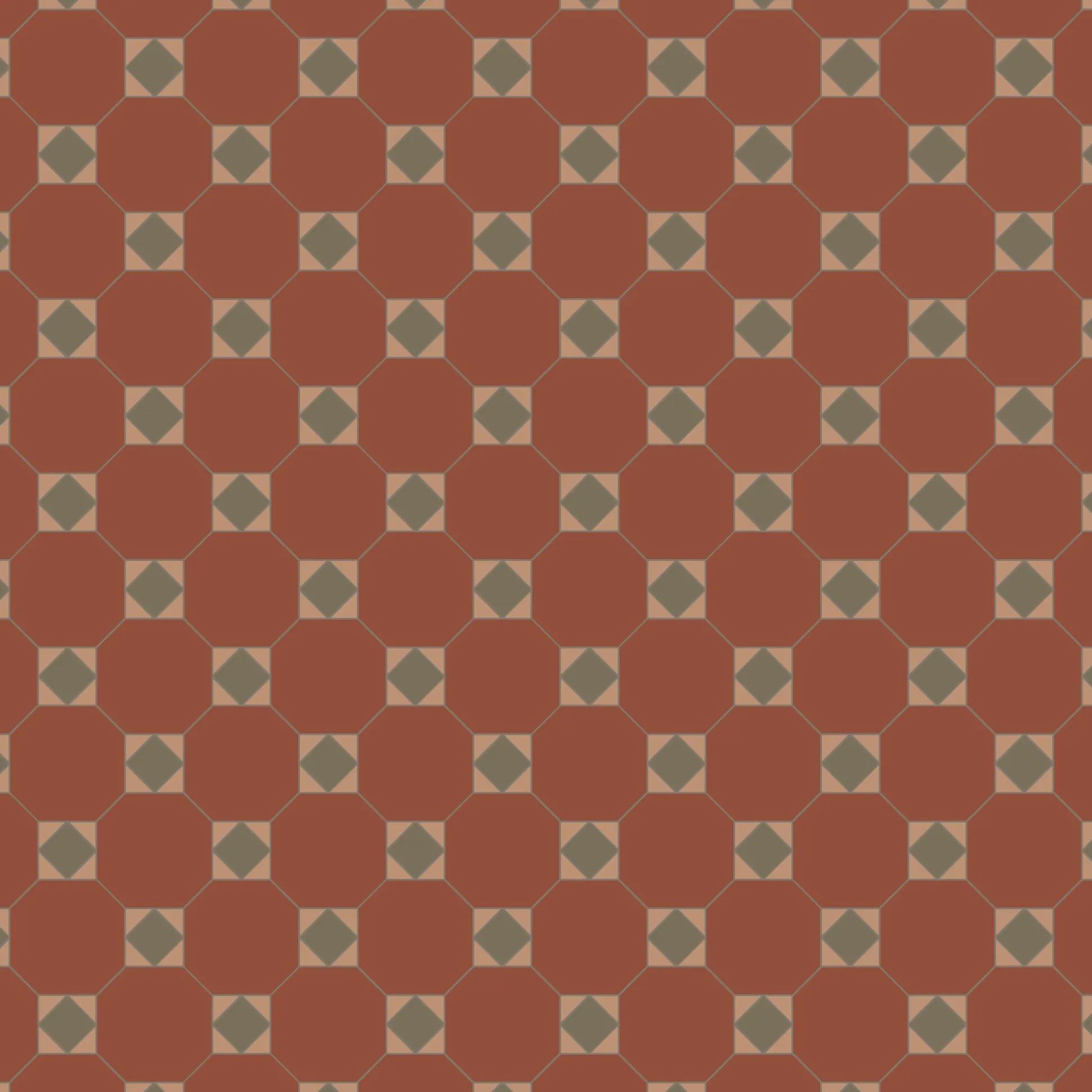 Klinker Victorian Floor Tiles mönster Arundel Red / Green / Buff