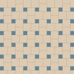 Klinker Victorian Floor Tiles mönster Helsinki White / Blue