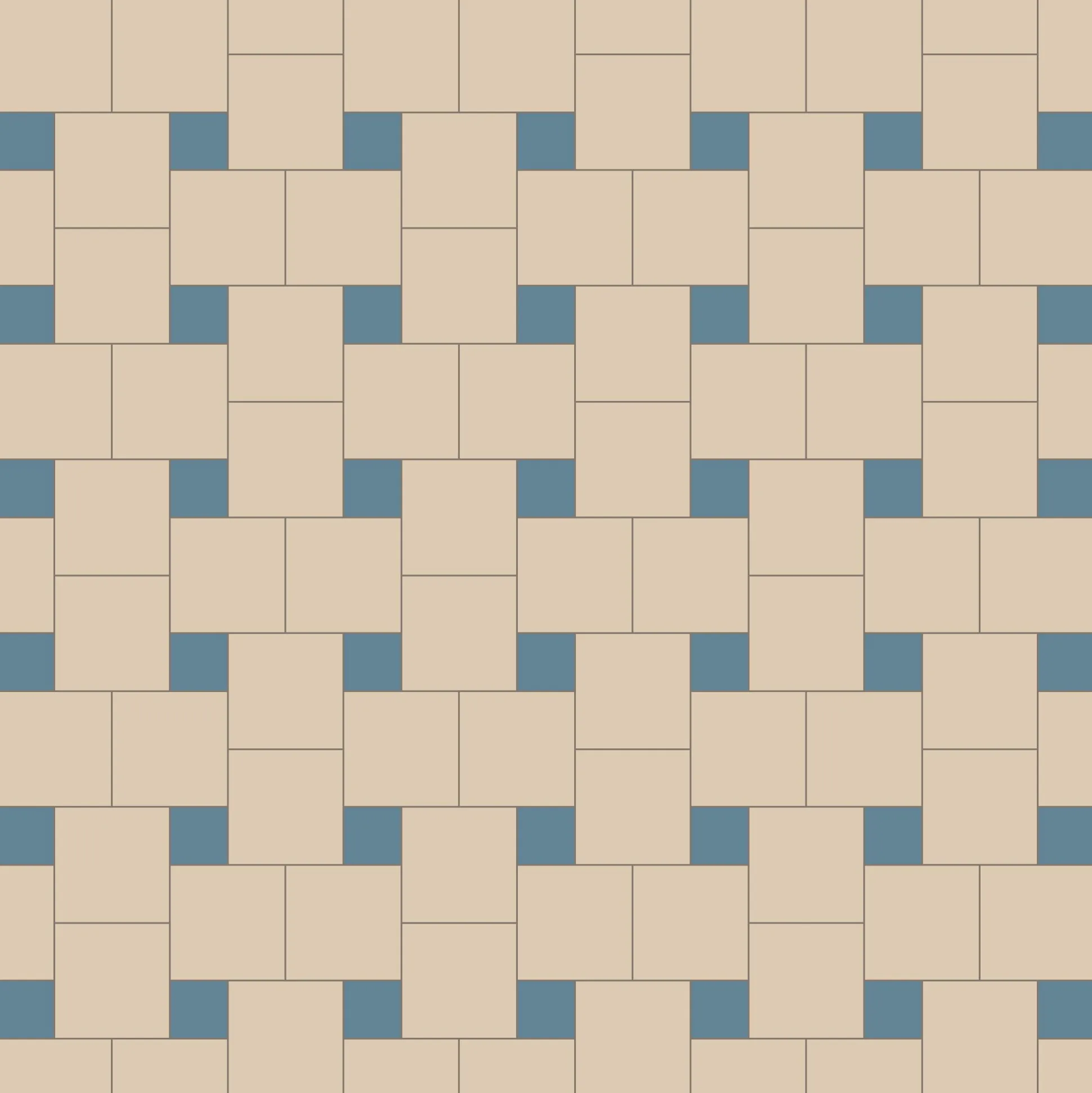Klinker Victorian Floor Tiles mönster Helsinki White / Blue