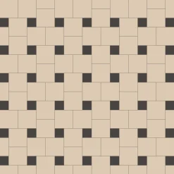 Klinker Victorian Floor Tiles mönster Helsinki White / Black