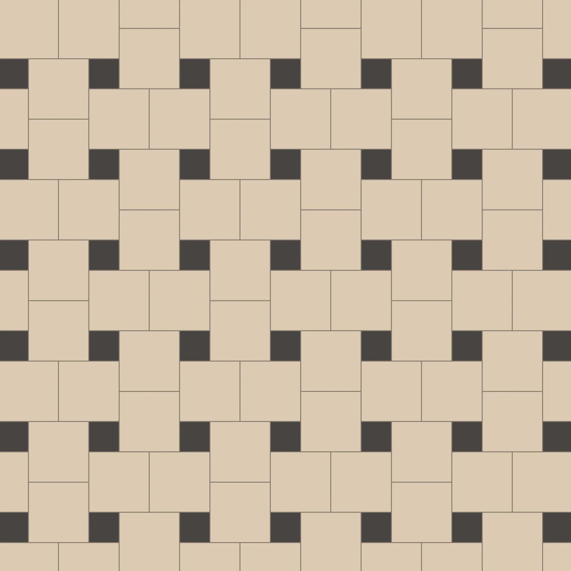 Klinker Victorian Floor Tiles mönster Helsinki White / Black