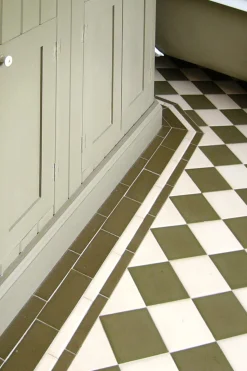 Klinker Victorian Floor Tiles kvadrat 10x10 cm Green
