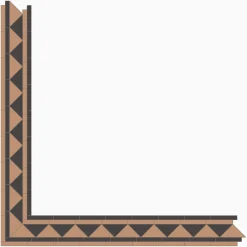 Klinker Victorian Floor Tiles bård Byron Black / Buff