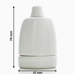 Lamphållare E27 vit porslin