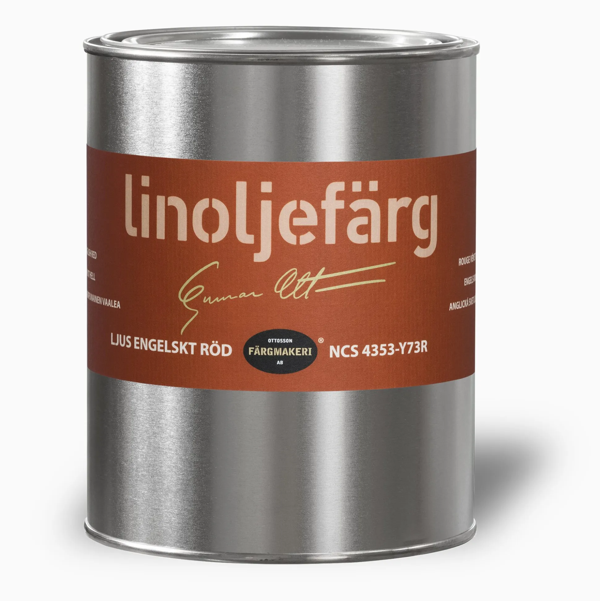 Ljus Engelskt Röd linoljefärg provburk