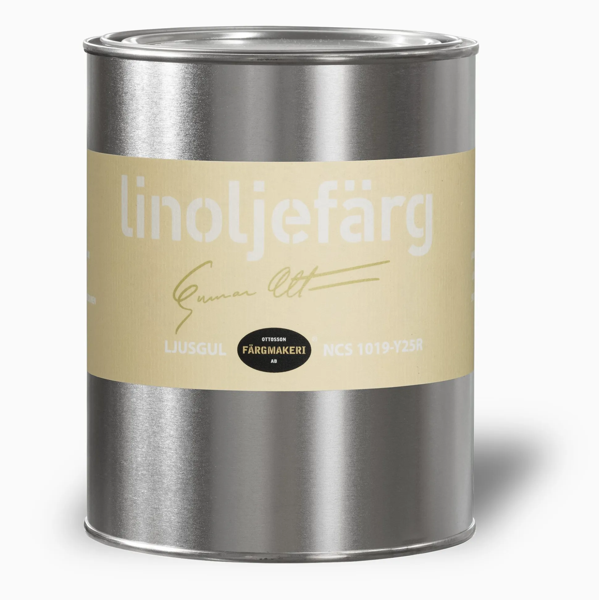 Ljusgul linoljefärg provburk