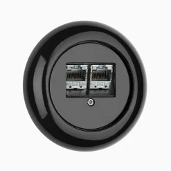 Modularuttag svart porslin med ring