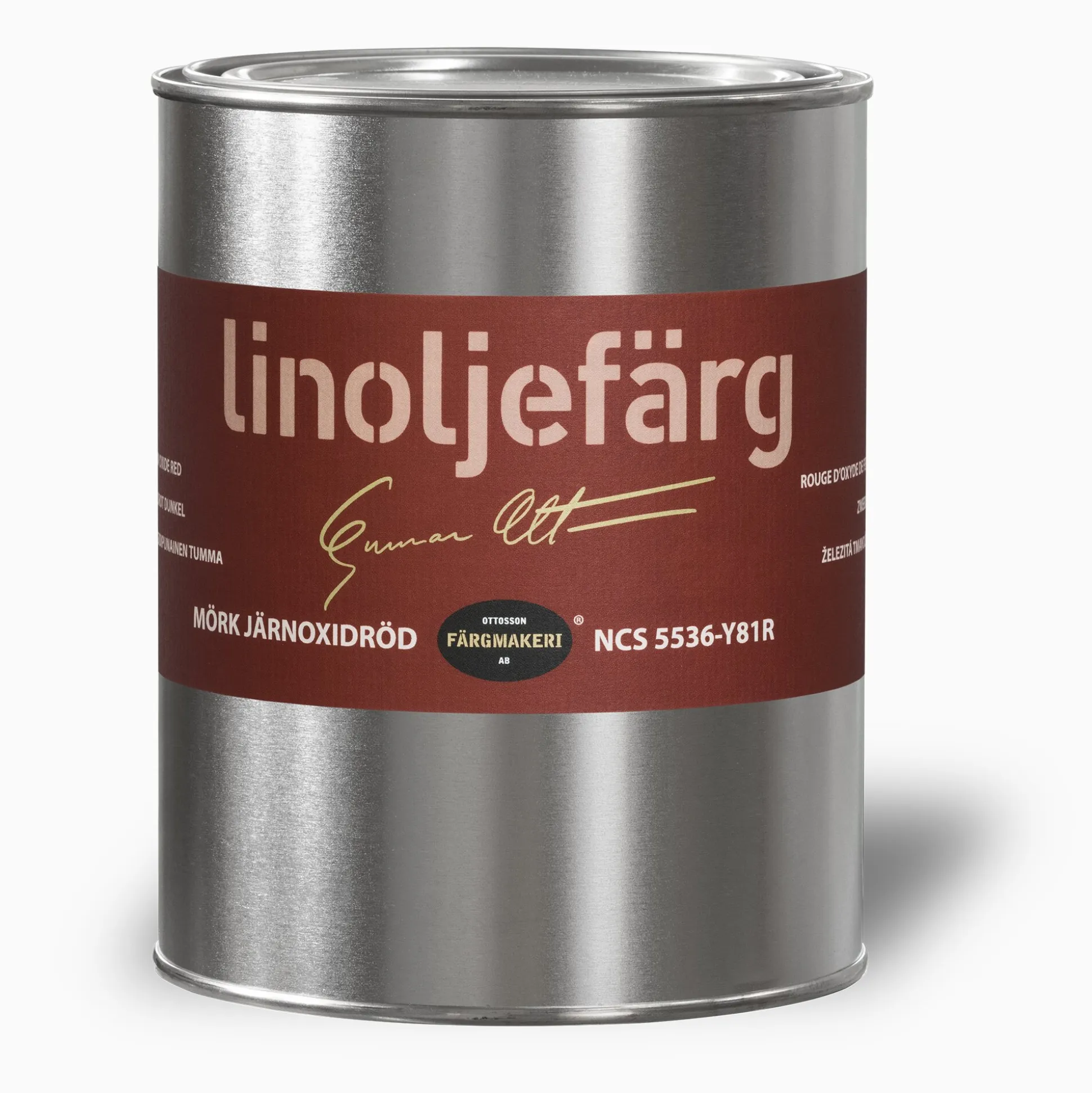 Mörk Järnoxidröd linoljefärg 500 ml