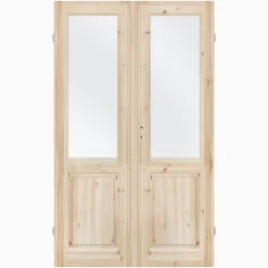 Parspegeldörr med karm ovanspegel klarglas M13x21 - Höger