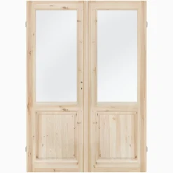 Parspegeldörr med karm ovanspegel klarglas M13x21 - Höger