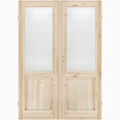 Parspegeldörr med karm ovanspegel ornamentglas M13x21 - Höger