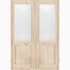 Parspegeldörr med karm ovanspegel ornamentglas M13x21 - Höger