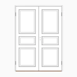 Parspegeldörr med karm 3-spegel K M13x21 - Höger