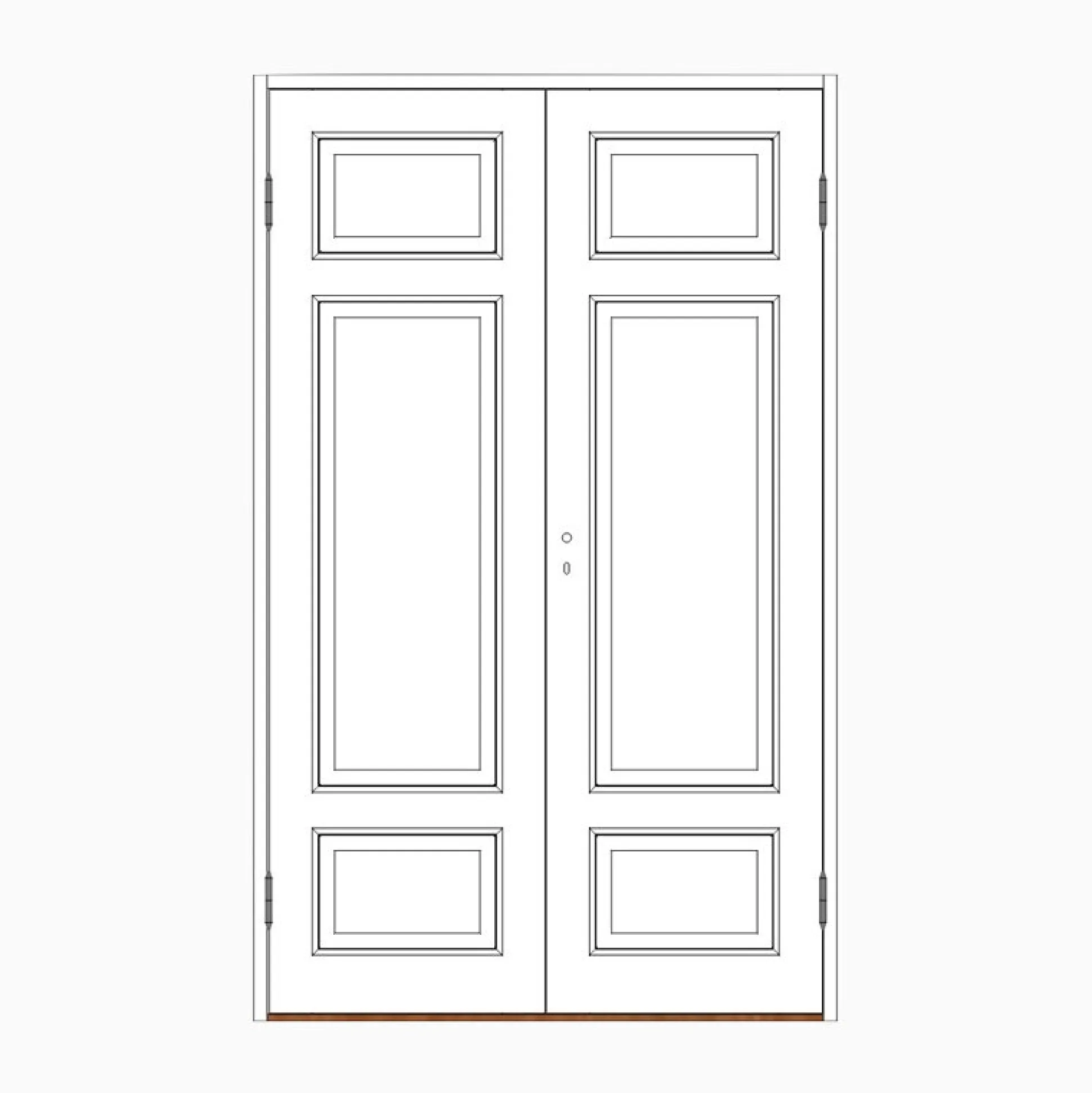 Parspegeldörr med karm 3-spegel L M13x21 - Höger