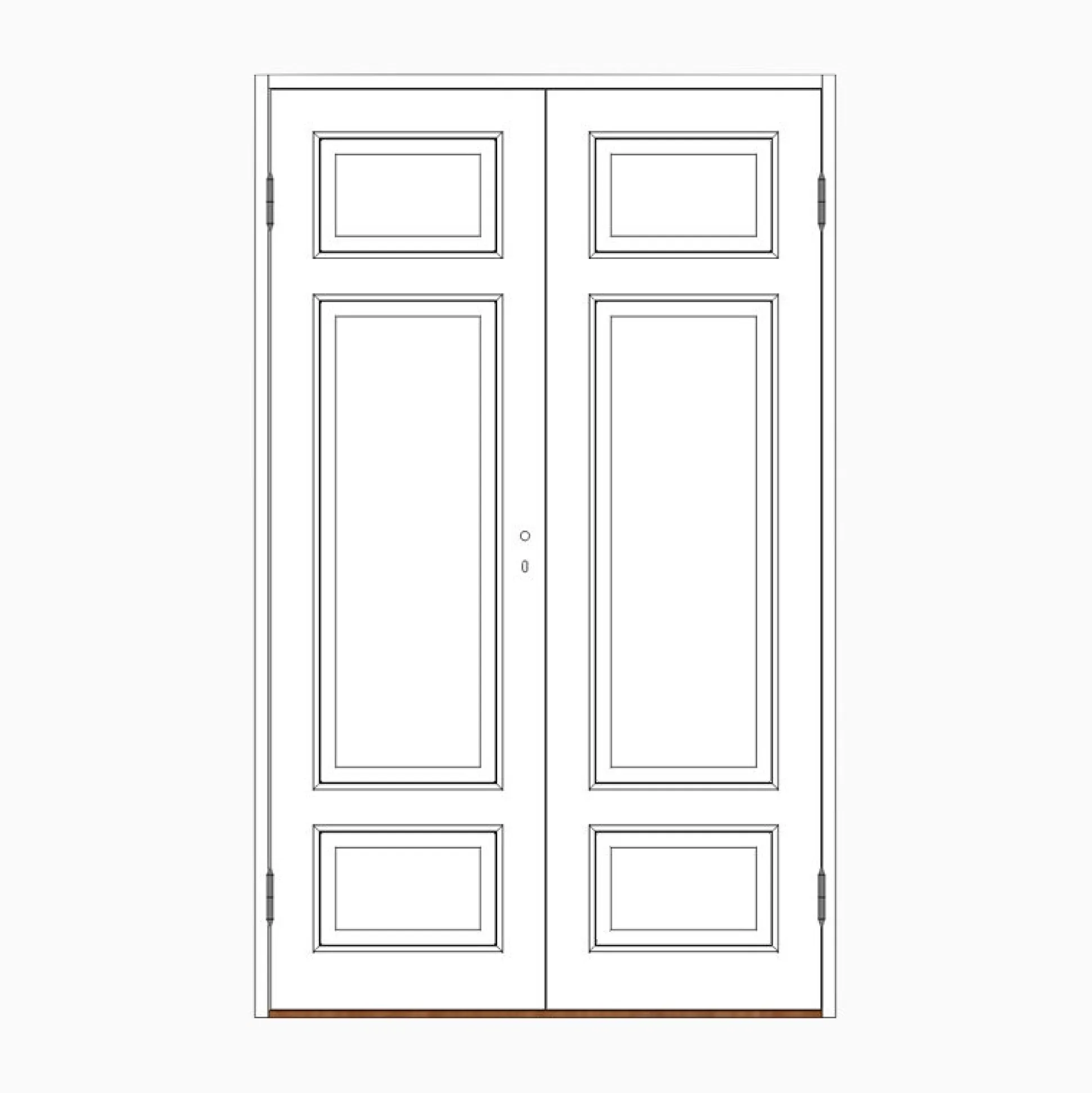 Parspegeldörr med karm 3-spegel L M13x21 - Höger