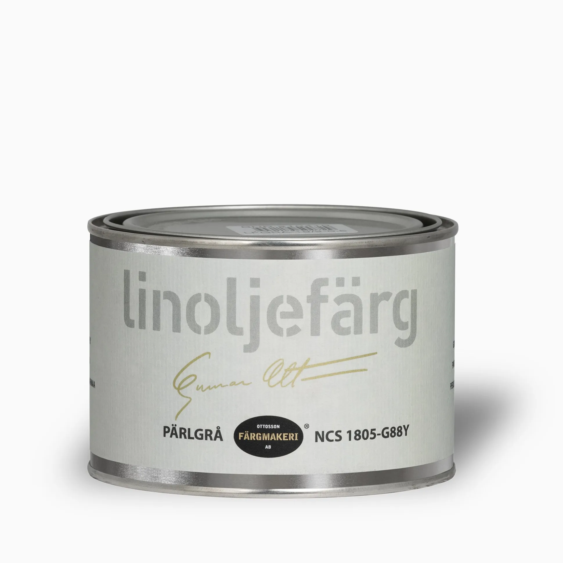 Pärlgrå linoljefärg provburk