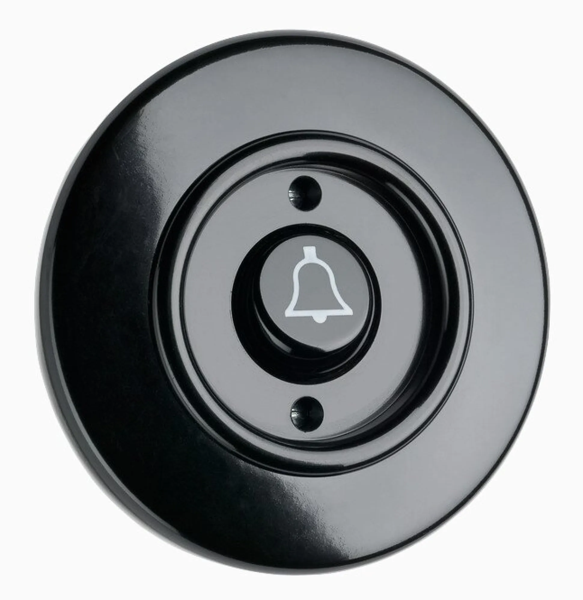 Signalknapp Ringklocka svart bakelit med ring