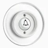 Signalknapp Ringklocka vit med glasring