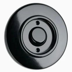 Signalknapp svart bakelit med ring
