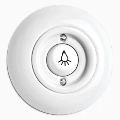 Signalknapp Lampa vit porslin med ring