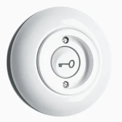 Signalknapp Nyckel vit porslin med ring