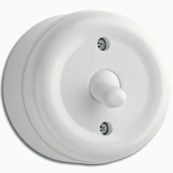 Strömbrytare Kors Vipp vit utanpåliggande