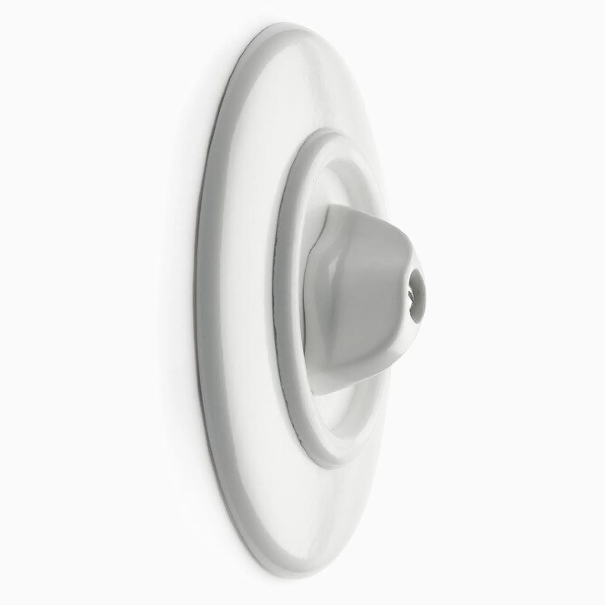 Strömbrytare Kors Vred vit med ring