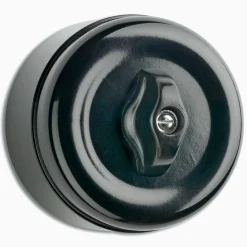 Strömbrytare Kron Vred svart bakelit utanpåliggande