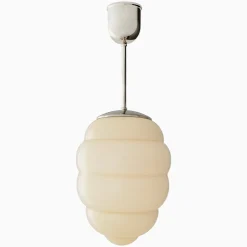 Taklampa Bikupa gräddvit - förnicklad mässing 540 mm