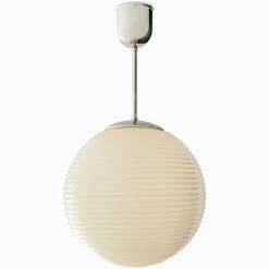 Taklampa Edeby gräddvit - förnicklad mässing 480 mm
