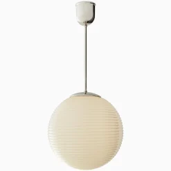 Taklampa Edeby gräddvit - förnicklad mässing 580 mm