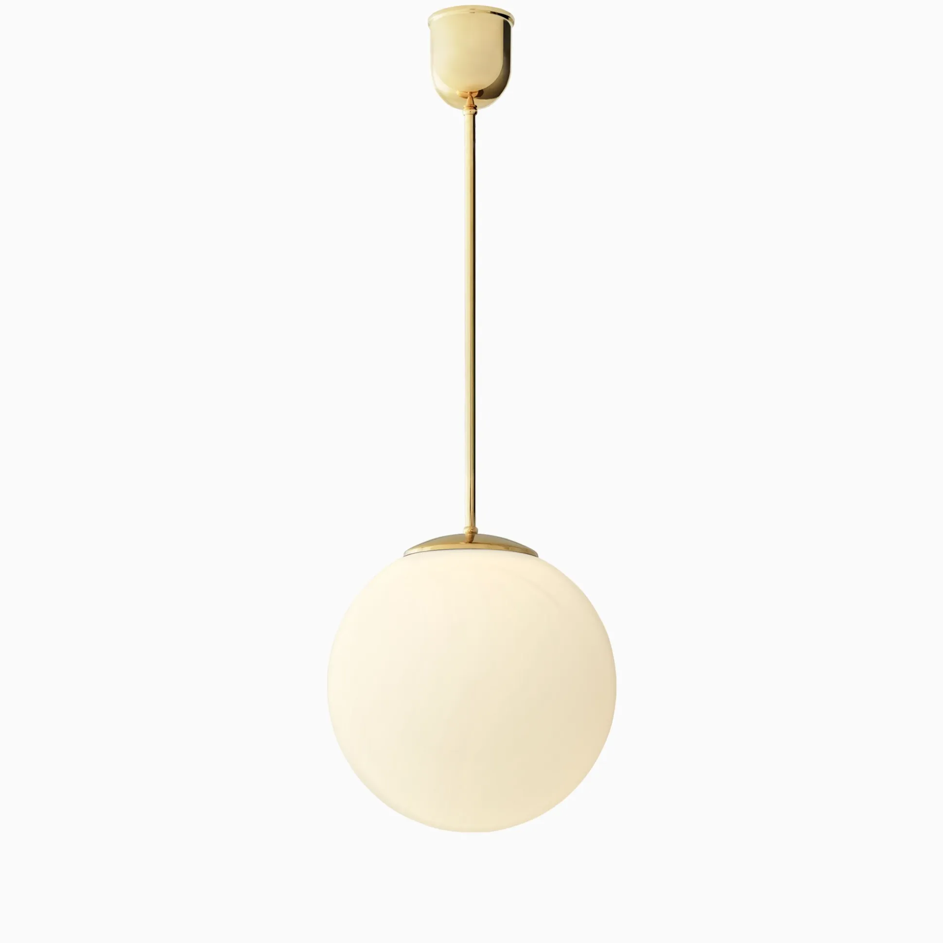 Taklampa gräddvitt klot mässing 720 mm