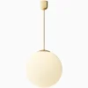Taklampa gräddvitt klot mässing 820 mm