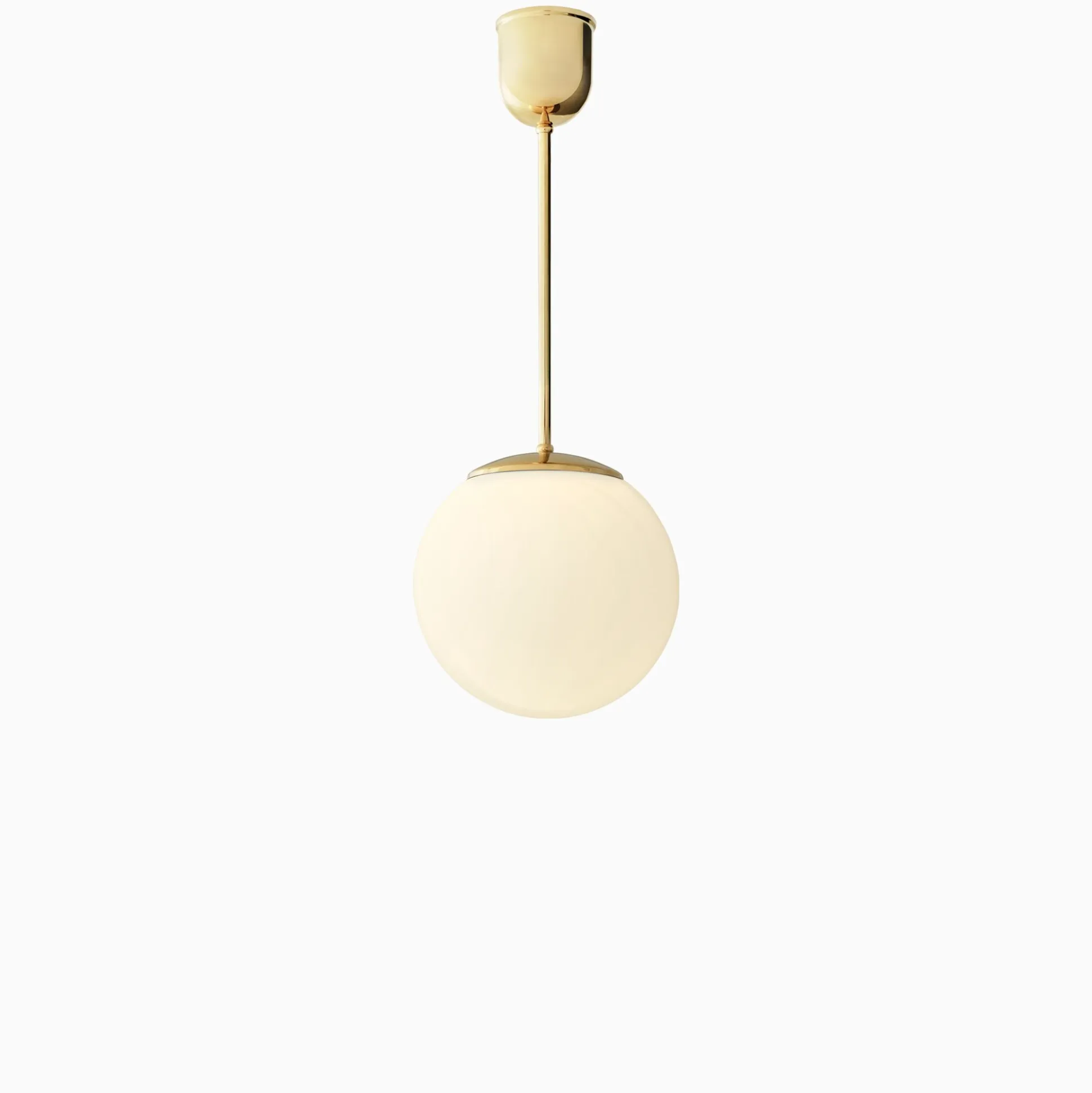 Taklampa gräddvitt klot mässing 480 mm