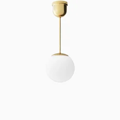 Taklampa klot mässing 480 mm med stor takkopp