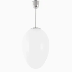 Taklampa Ova Stor förnicklad 940 mm