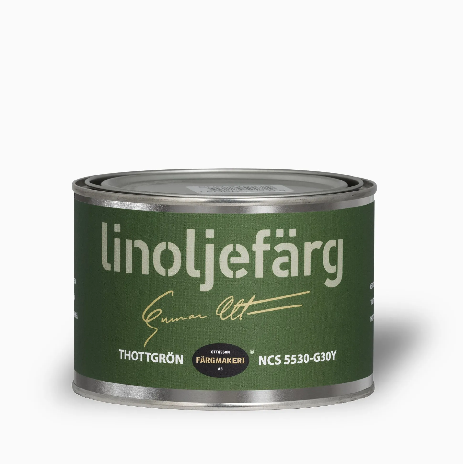 Thottgrön linoljefärg provburk