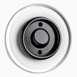 Tryckdimmer svart bakelit med glasring
