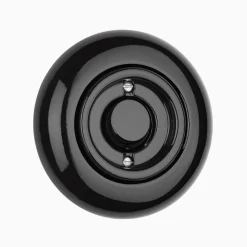 Tryckdimmer svart porslin med ring