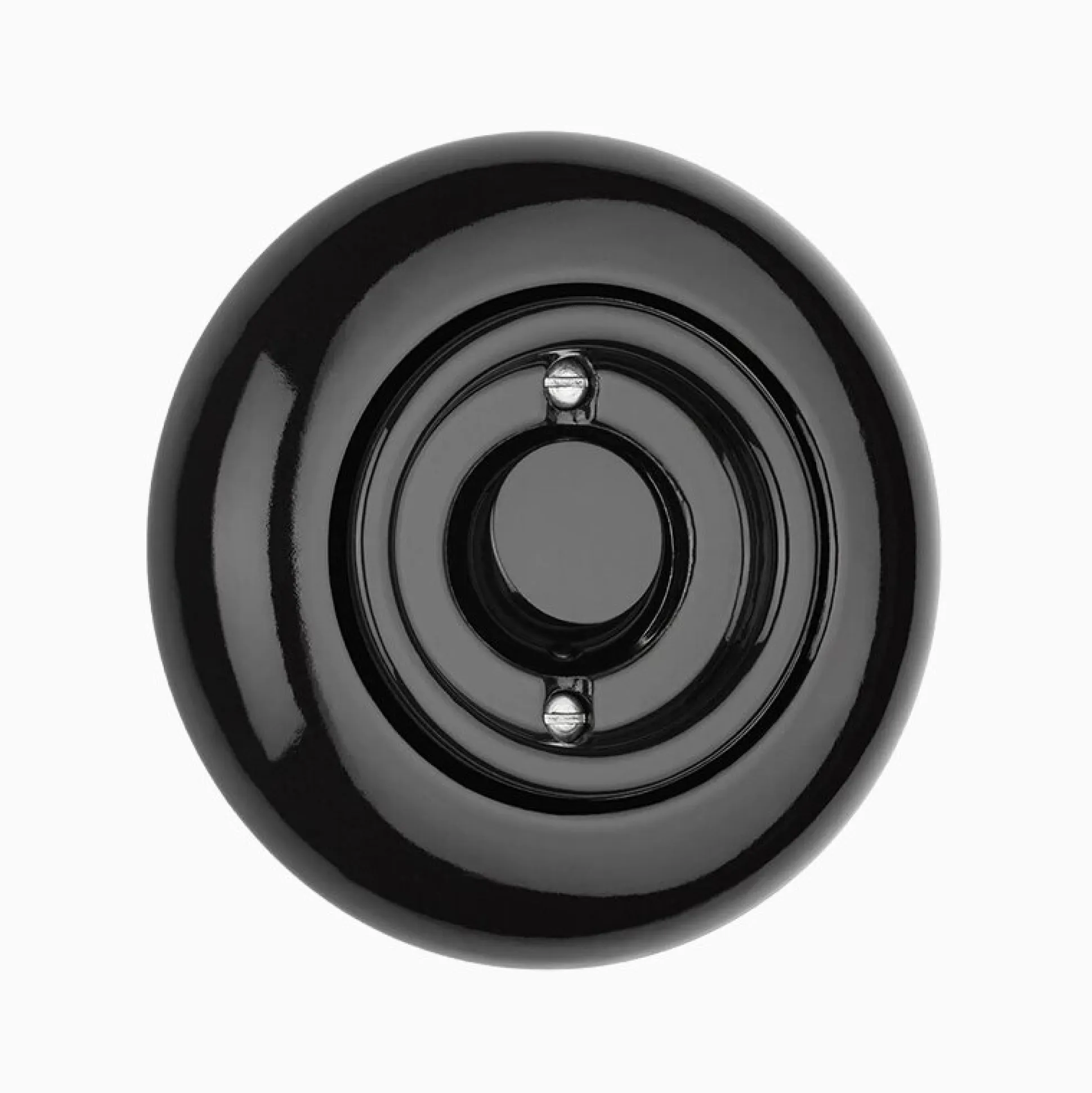 Tryckdimmer svart porslin med ring