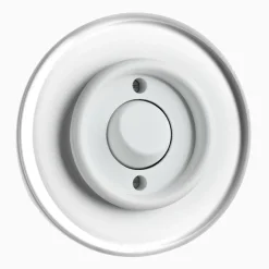 Tryckdimmer vit med glasring
