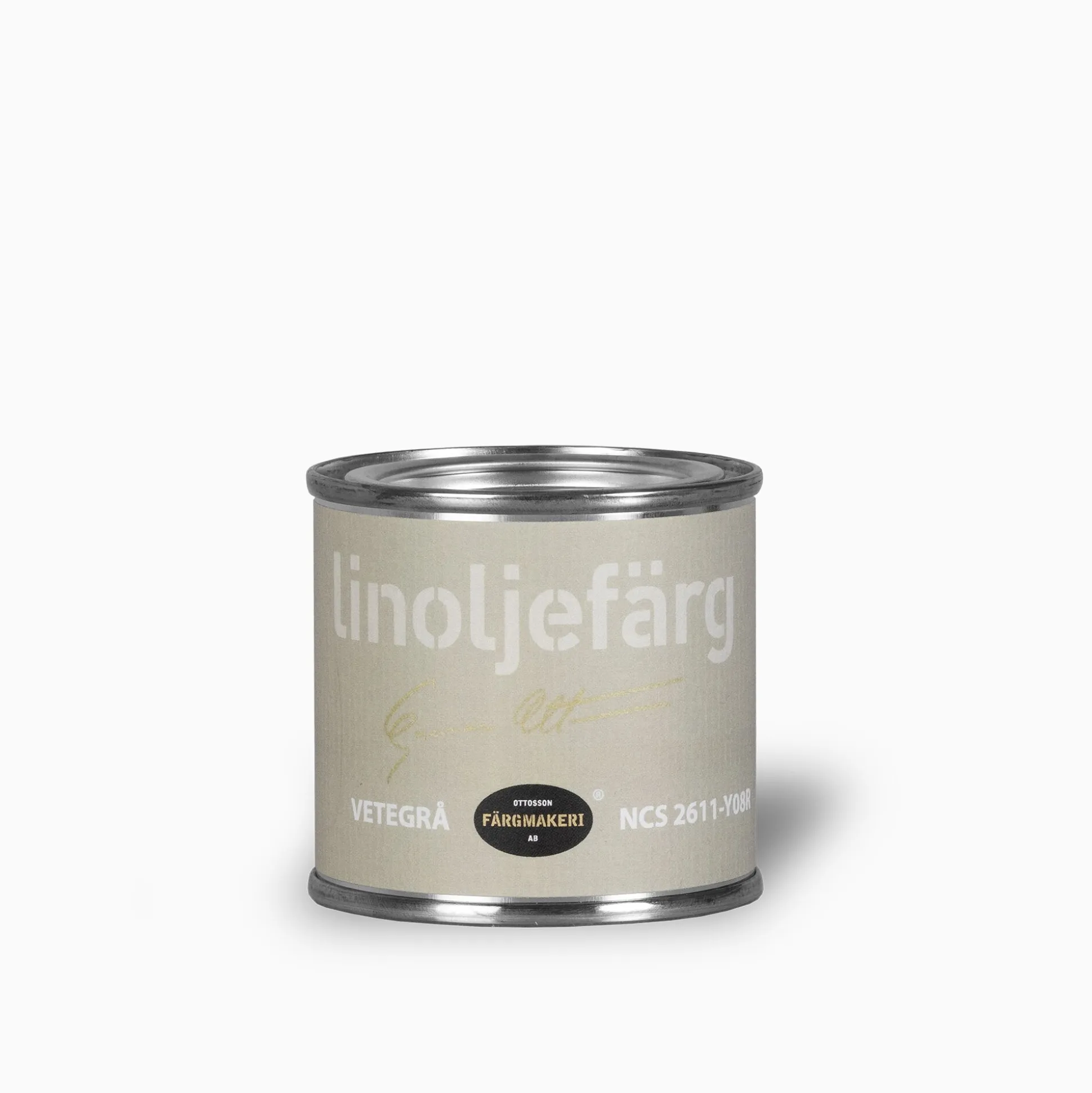 Vetegrå linoljefärg provburk